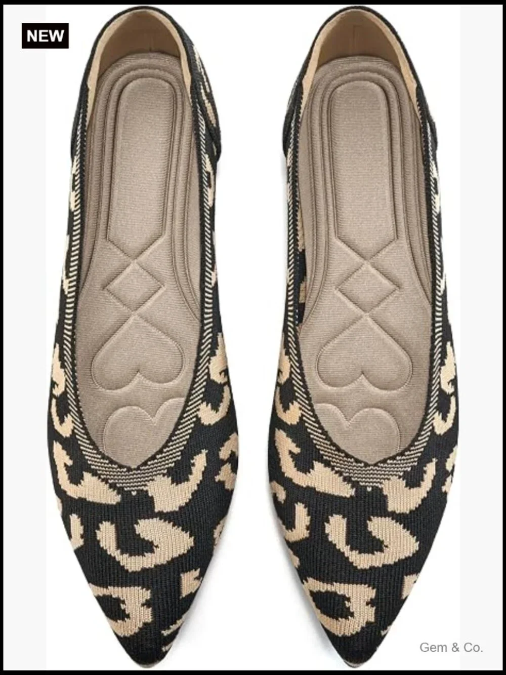 Women's Ballet Flats, Pointed Toe Knit Slip On Shoes for Walking